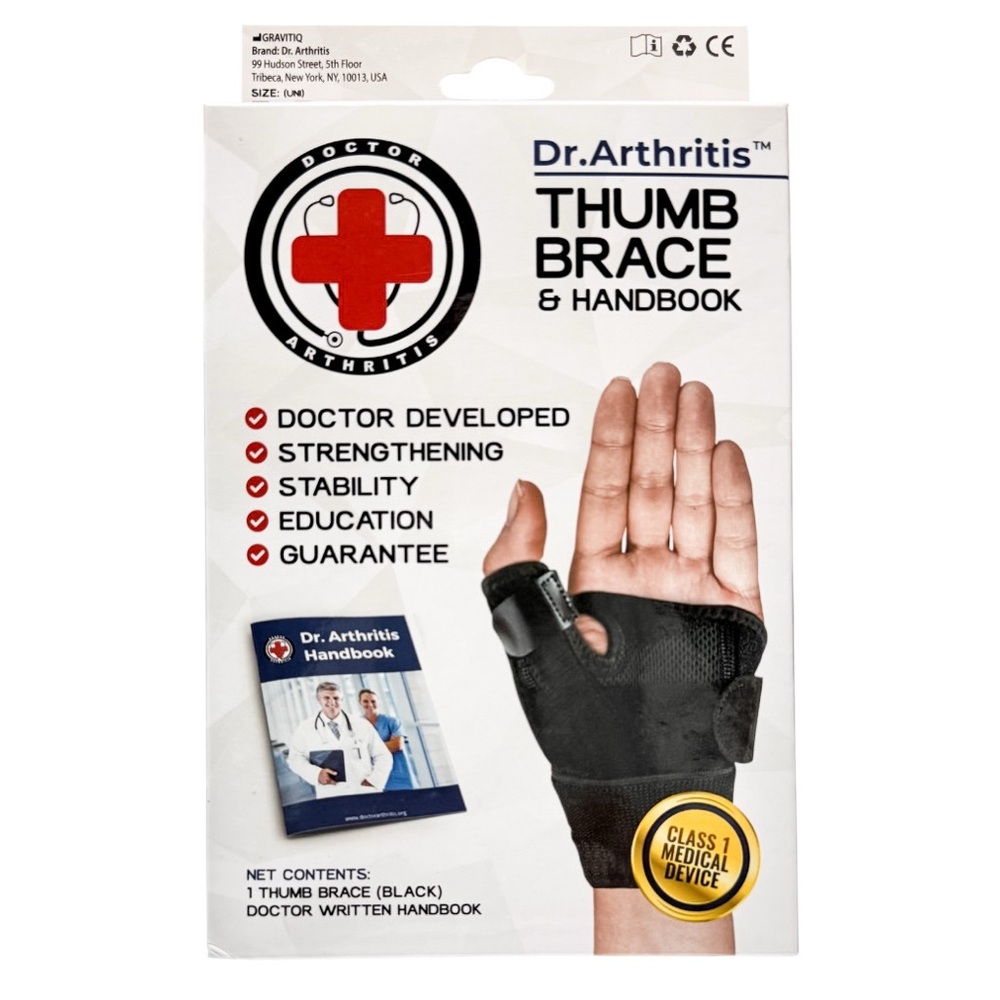 Dr. Arthritis Thumb Brace And Handbook Black
